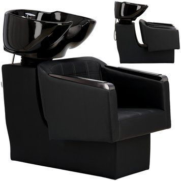 Перукарська мийка Pikos Black - крісло з керамічною чашею, мийка для салону краси 105379 - постачальник товарів для дому, офісу та салонів краси OFerta